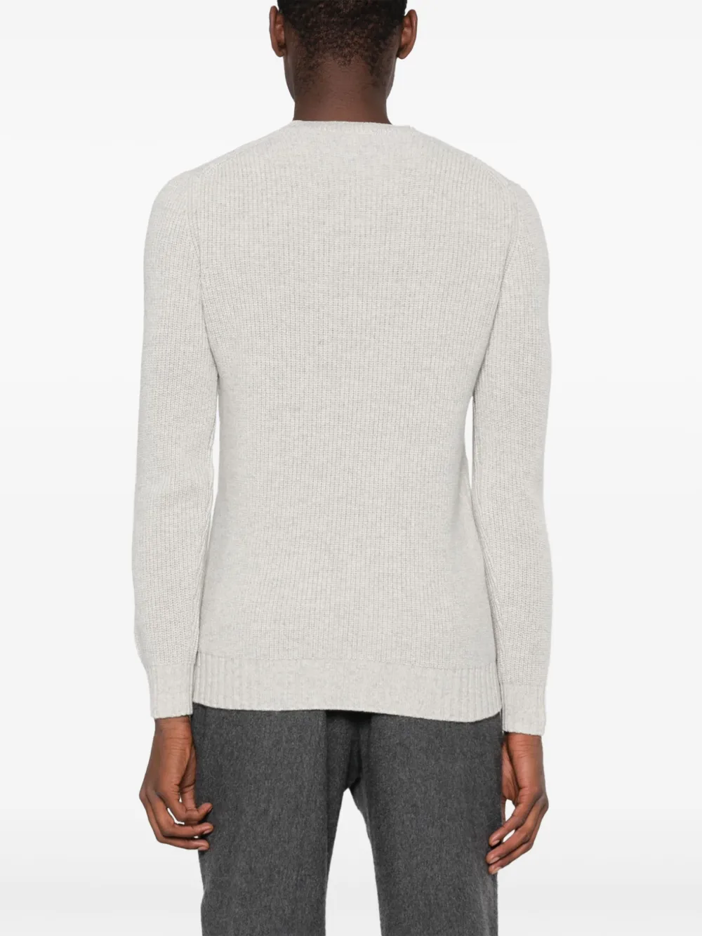 Shop Dell'oglio Crew-neck Wool Blend Jumper In Grey