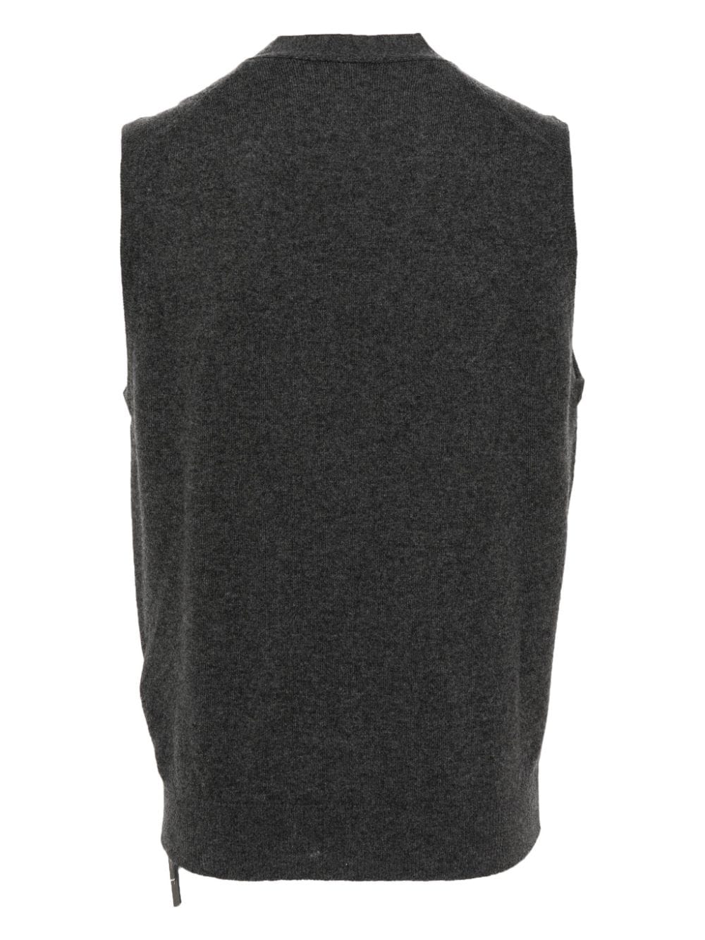 Shop Dell'oglio V-neck Cashmere Vest In Grey