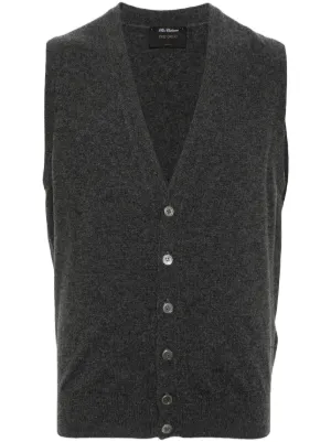 Studio Nicholson V-neck cotton-blend Knitted Vest | Blue | FARFETCH