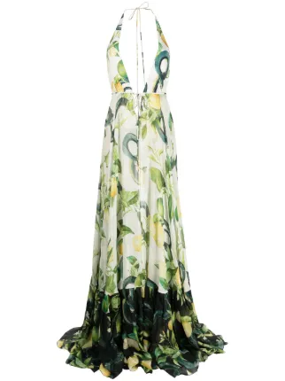 ワンピース ROBERTO CAVALLI MARBLE PRINT SILK LONG DRESS ROBERTO CAVALLI Printed Silk Long Dress Roberto Cavalli