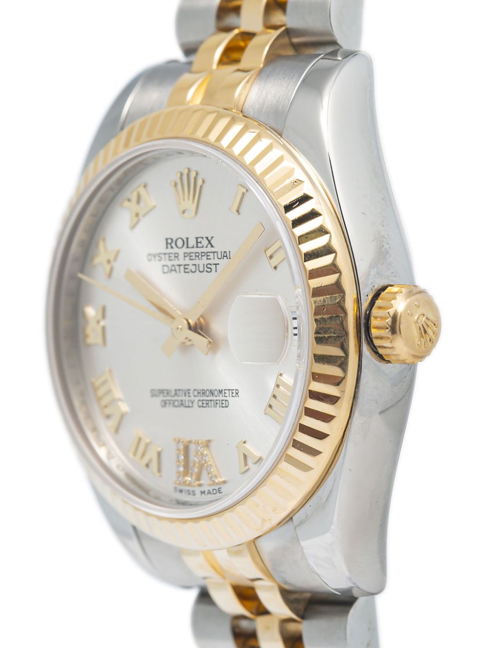 Pre-owned Rolex  Lady Datejust 31mm In Silver