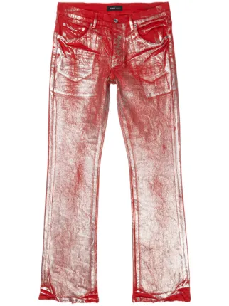 Purple Brand P004 Foiled straight-leg Jeans | Red | FARFETCH