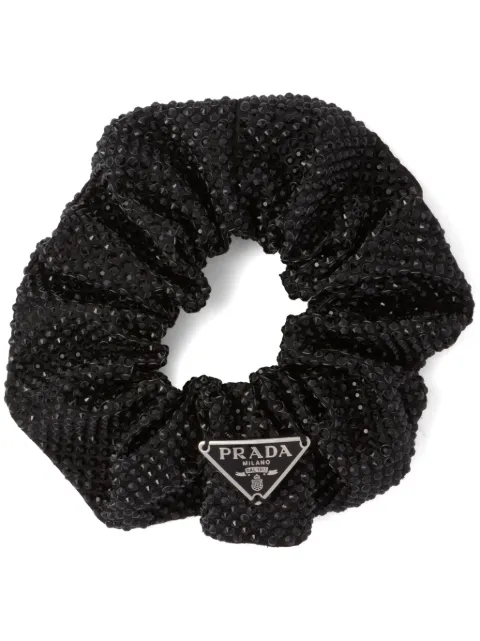 Prada crystal-embellished satin scrunchie