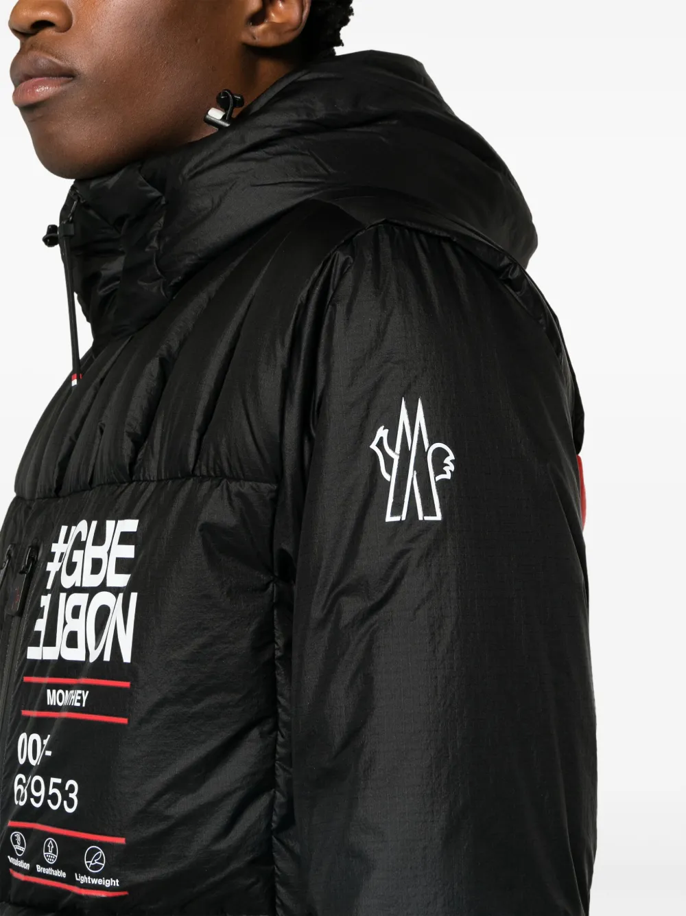 Moncler Monthey Zip-up Padded Jacket In Black