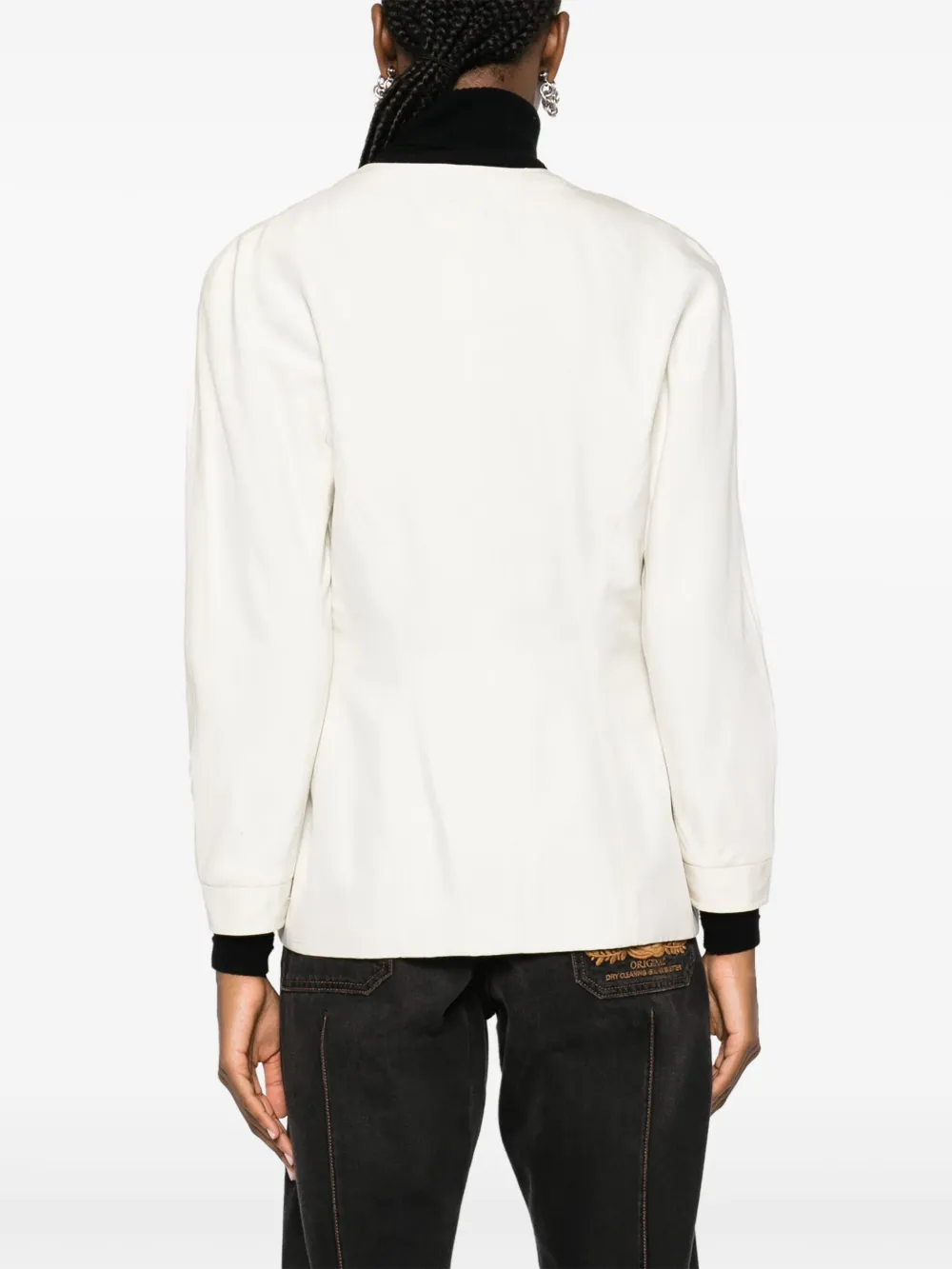 Pre-owned Chanel 1990s Double-breasted Silk Jacket In Neutrals