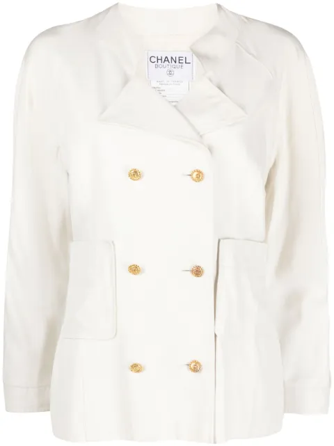 CHANEL Pre-Owned 1990s double-breasted silk jacket