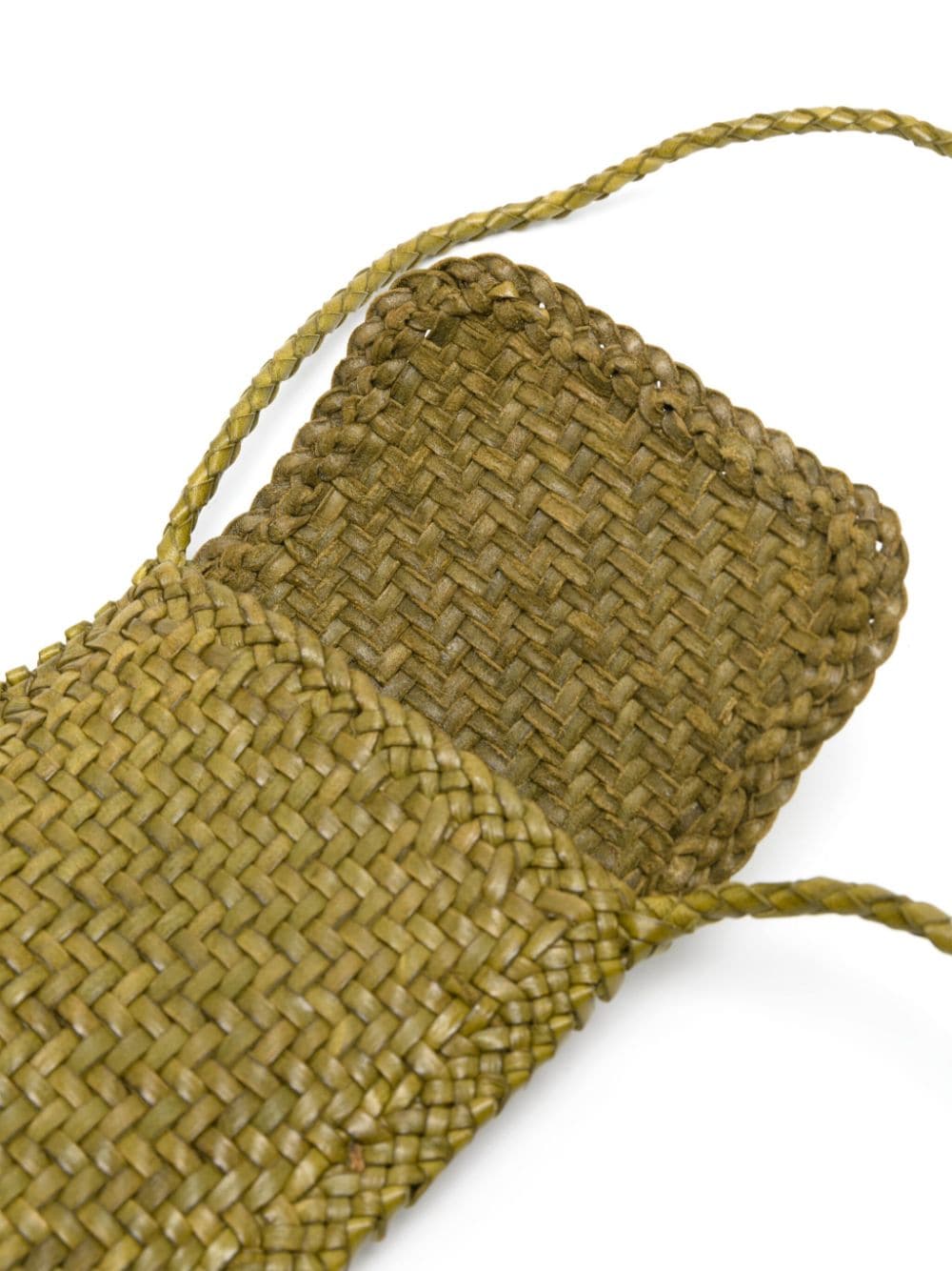 Shop Dragon Diffusion Phone Interwoven Leather Bag In Green