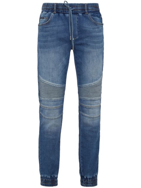 Philipp Plein ribbed-detail slim-cut jeans Men