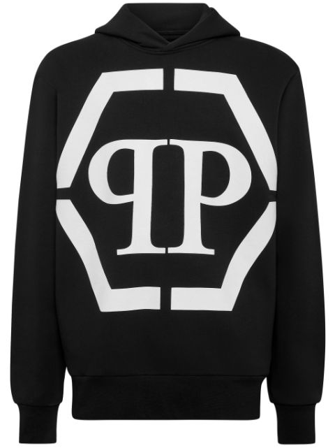 Philipp Plein logo-print cotton-blend hoodie Men