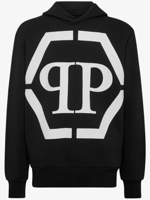 Philipp Plein logo-print cotton-blend hoodie