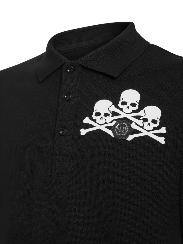 Philipp Plein Skull Logo Polo Shirt | Black | FARFETCH