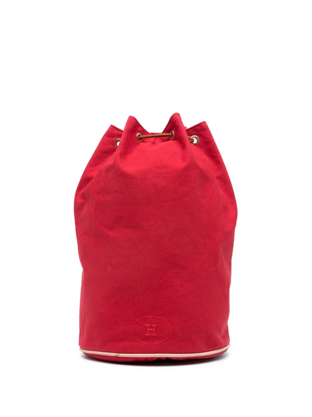 Pre-owned Hermes 1990  Matelot-marin Cotton Backpack In Red