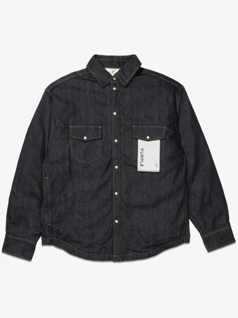 Purple Brand logo-appliqué denim jacket