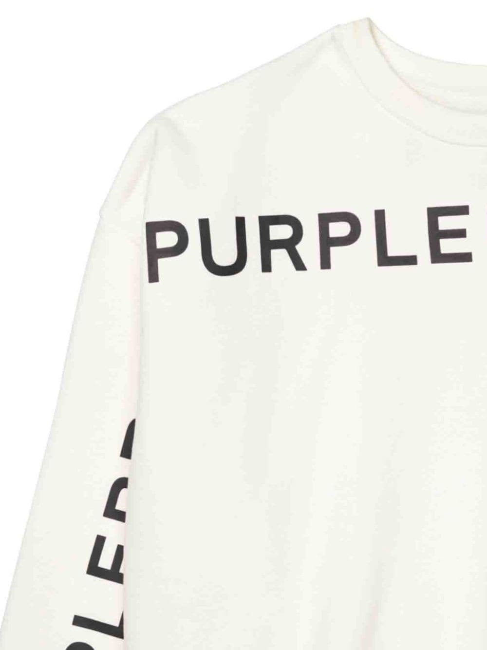 Shop Purple Brand Logo-print Cotton Sweatshirt In White