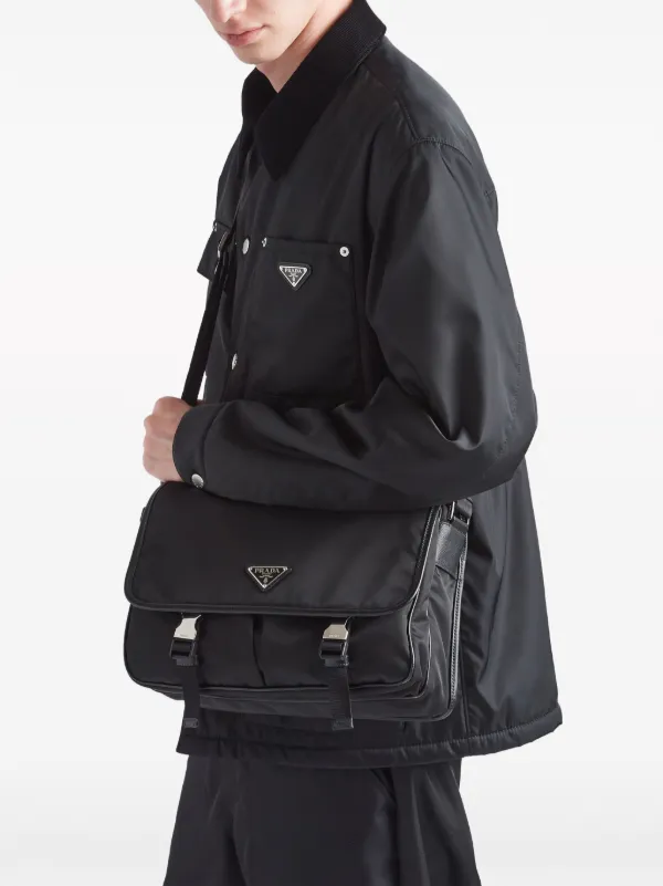 Prada Re-Nylon triangle-logo Crossbody Bag | Black | FARFETCH PL