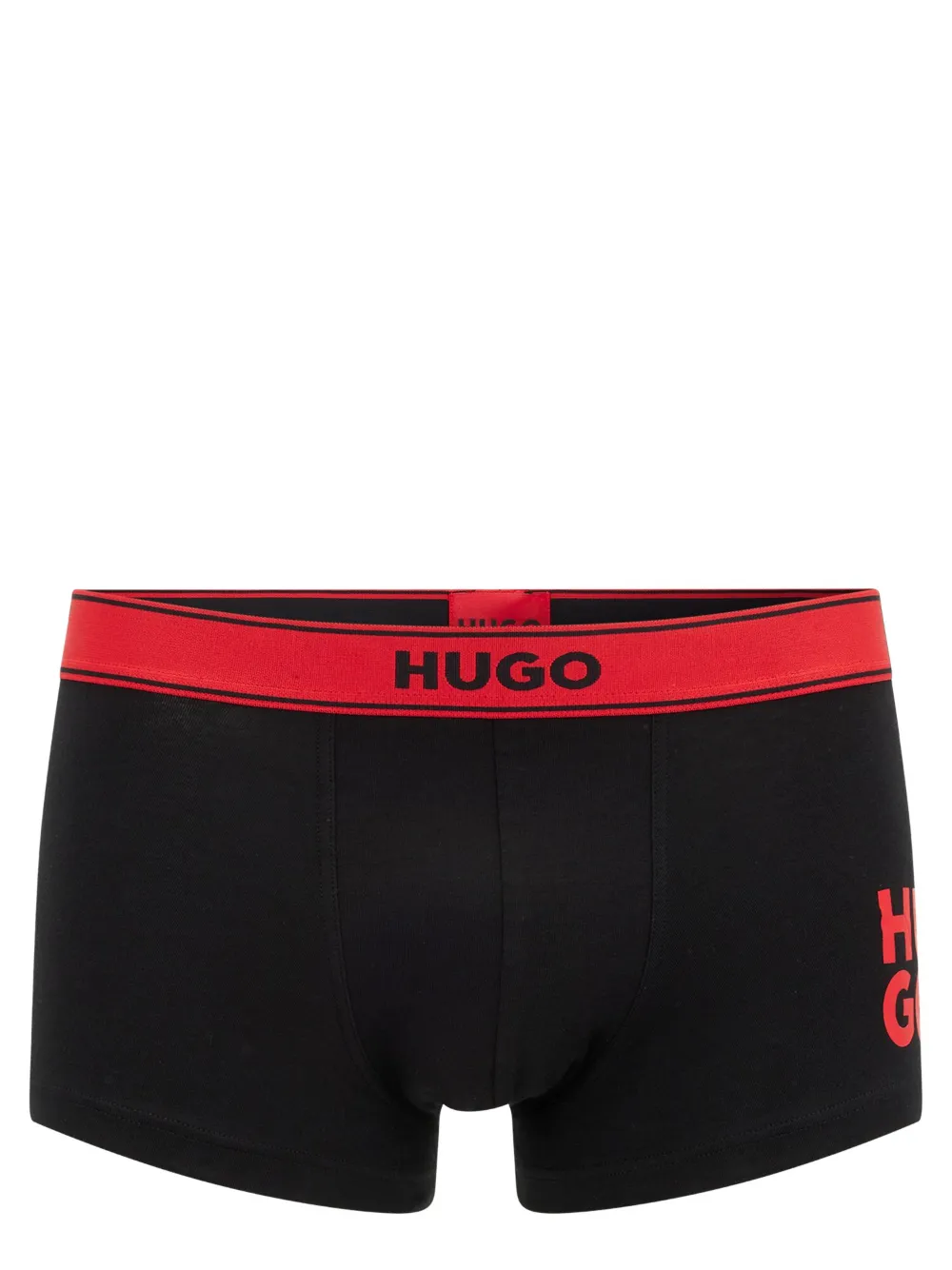 HUGO Cueca boxer com estampa de logo | Preto | Image 1
