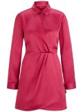 HUGO classic-collar satin-finish dress - Pink