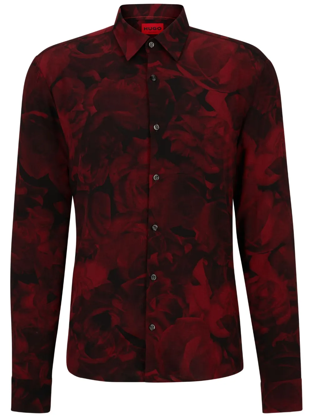 HUGO Camisa com estampa de rosa | Vermelho | Image 1