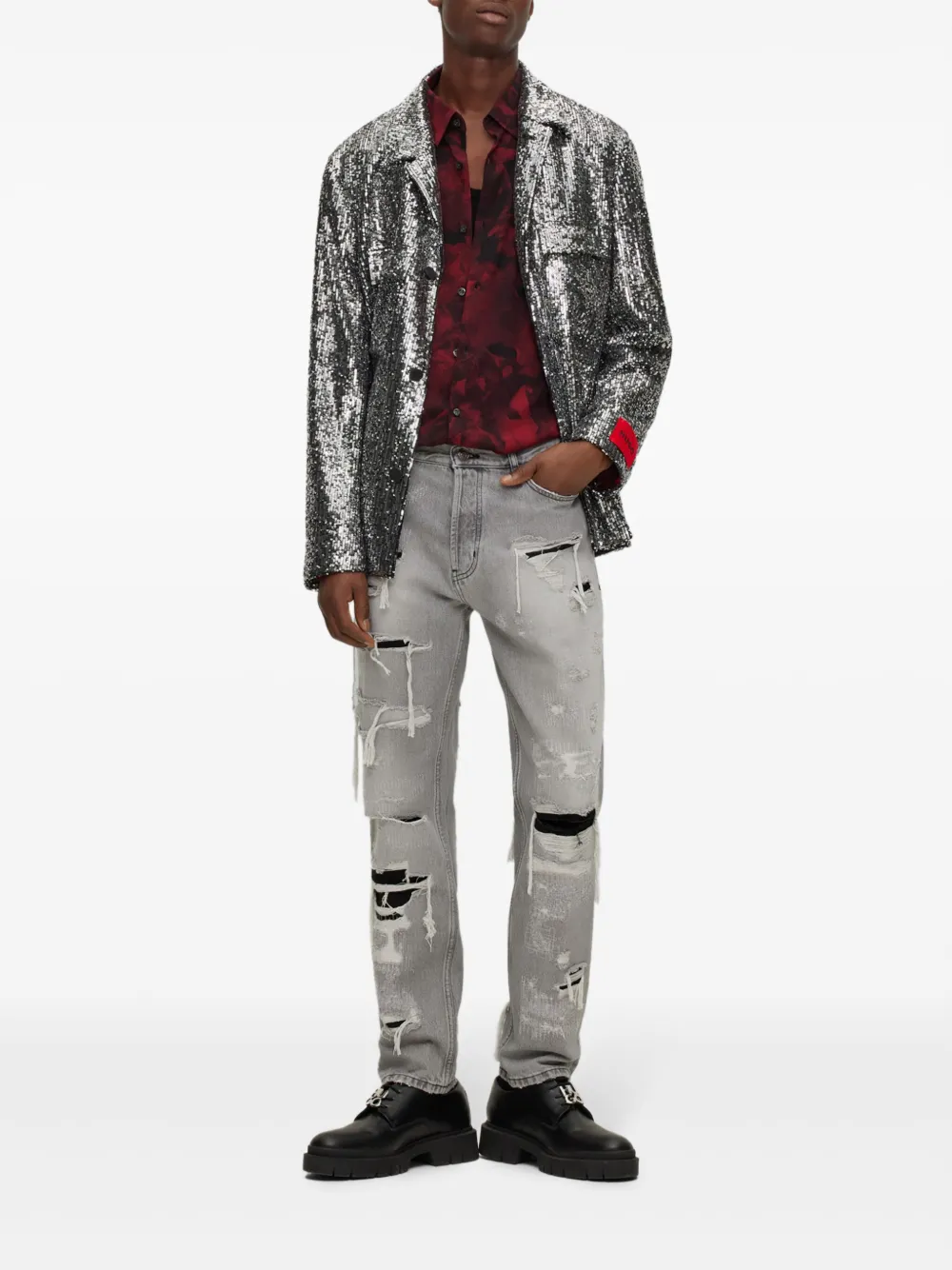 HUGO Camisa com estampa de rosa | Image 2