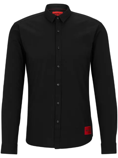 HUGO Camisa de algodão mangas longas