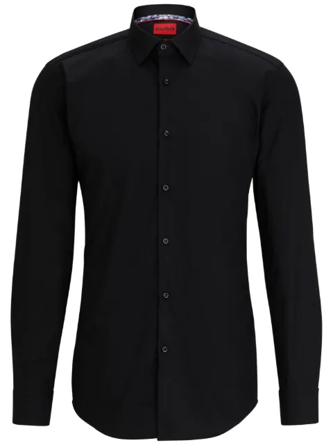 HUGO Camisa de algodão mangas longas