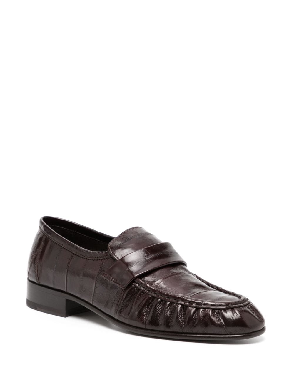 The Row 20mm ruched leather loafers - Bruin