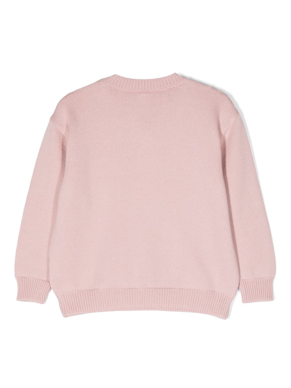 Shop Fendi Logo-jacquard Virgin Wool Jumper In Pink