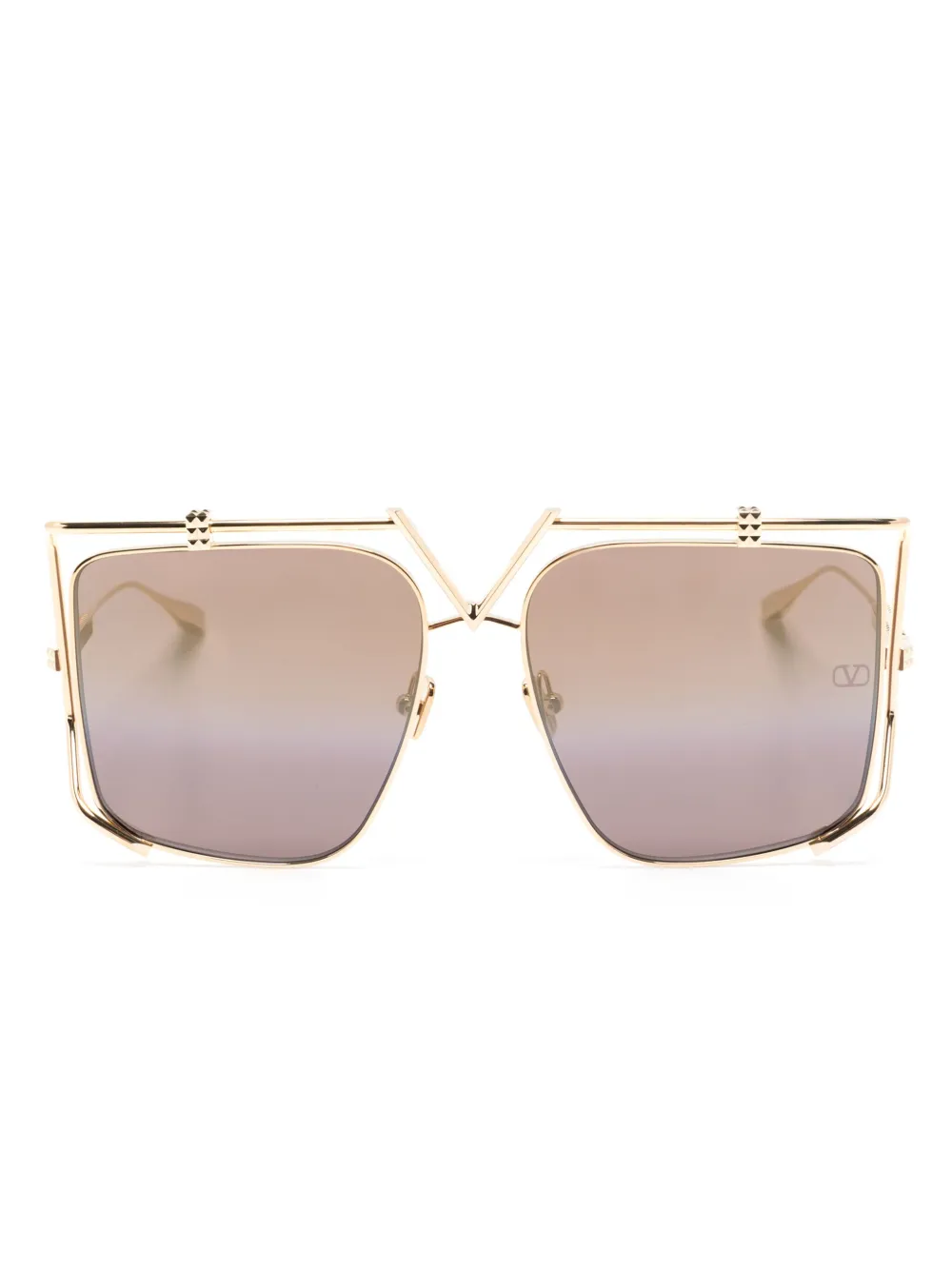 Valentino Eyewear V-Light zonnebril met oversized montuur Bruin