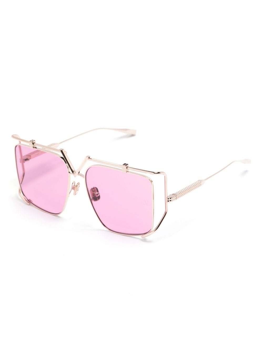 Shop Valentino V-light Oversize-frame Sunglasses In Rosa