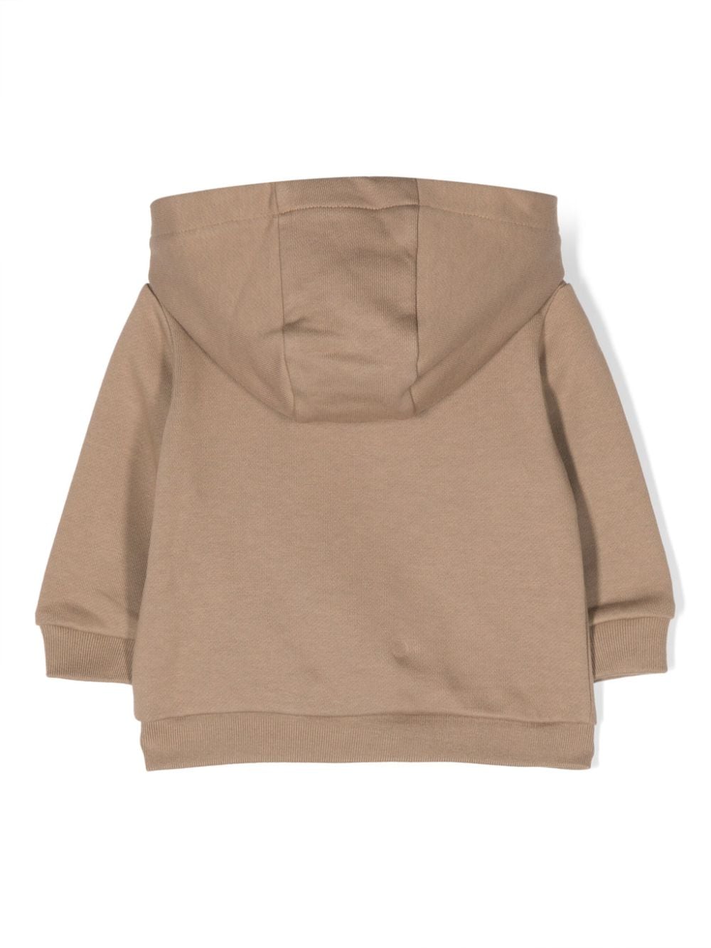 Shop Fendi Logo-patch Cotton Zipped Hoodie In Neutrals