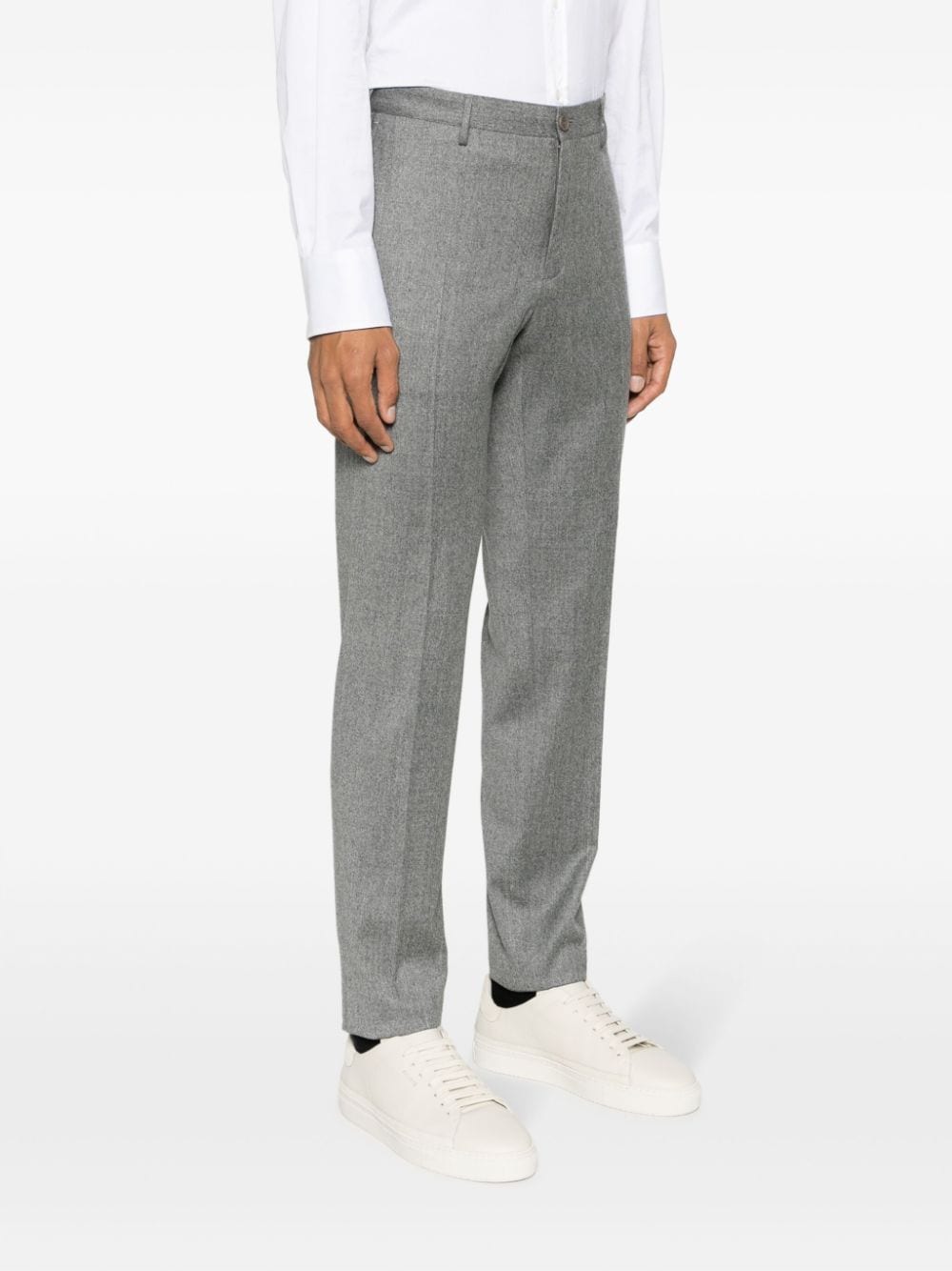 Shop Incotex Mélange Tapered-leg Trousers In Grey