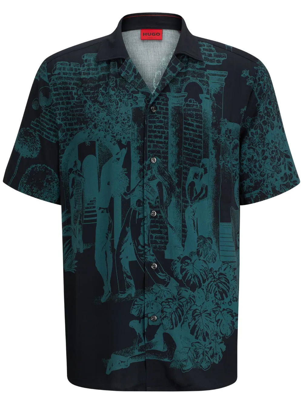 HUGO Camisa mangas curtas com estampa | Azul | Image 1