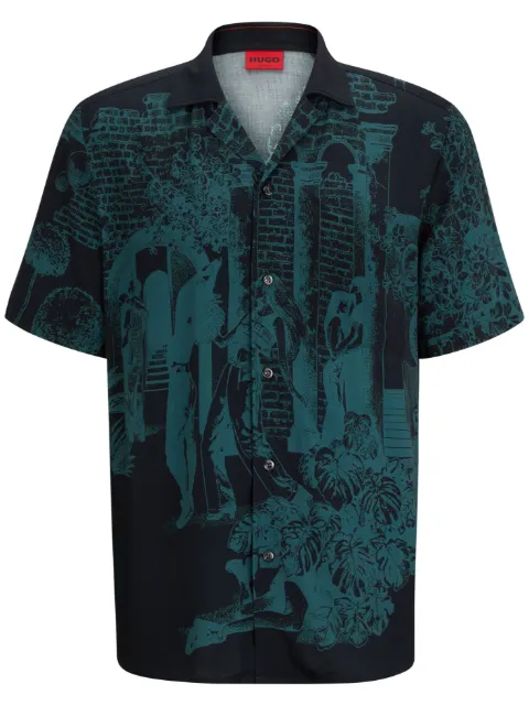 HUGO Camisa mangas curtas com estampa