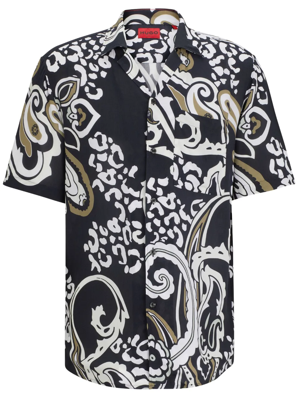 HUGO Camisa de canvas com estampa paisley | Azul | Image 1