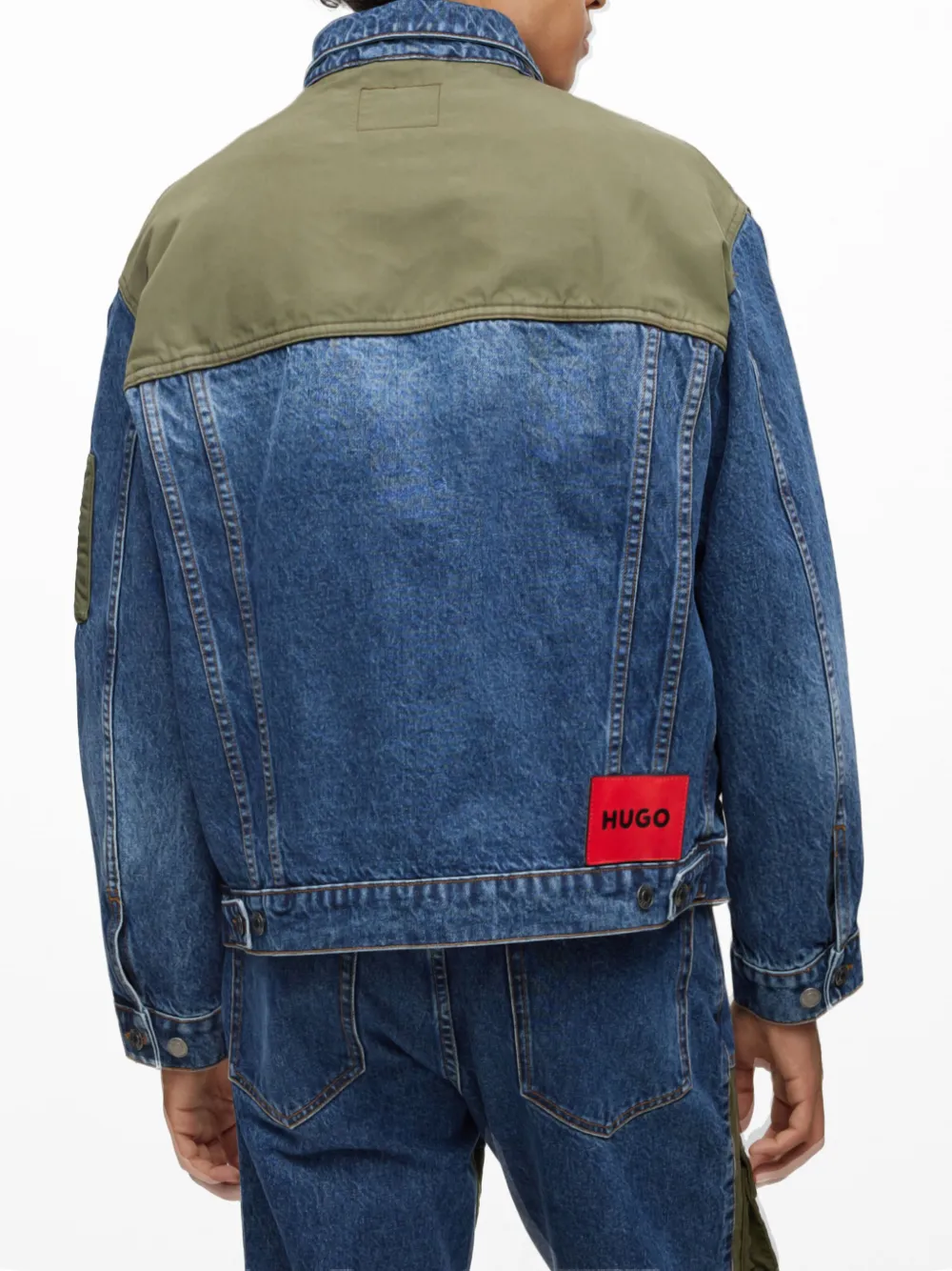 HUGO Denim jack Blauw