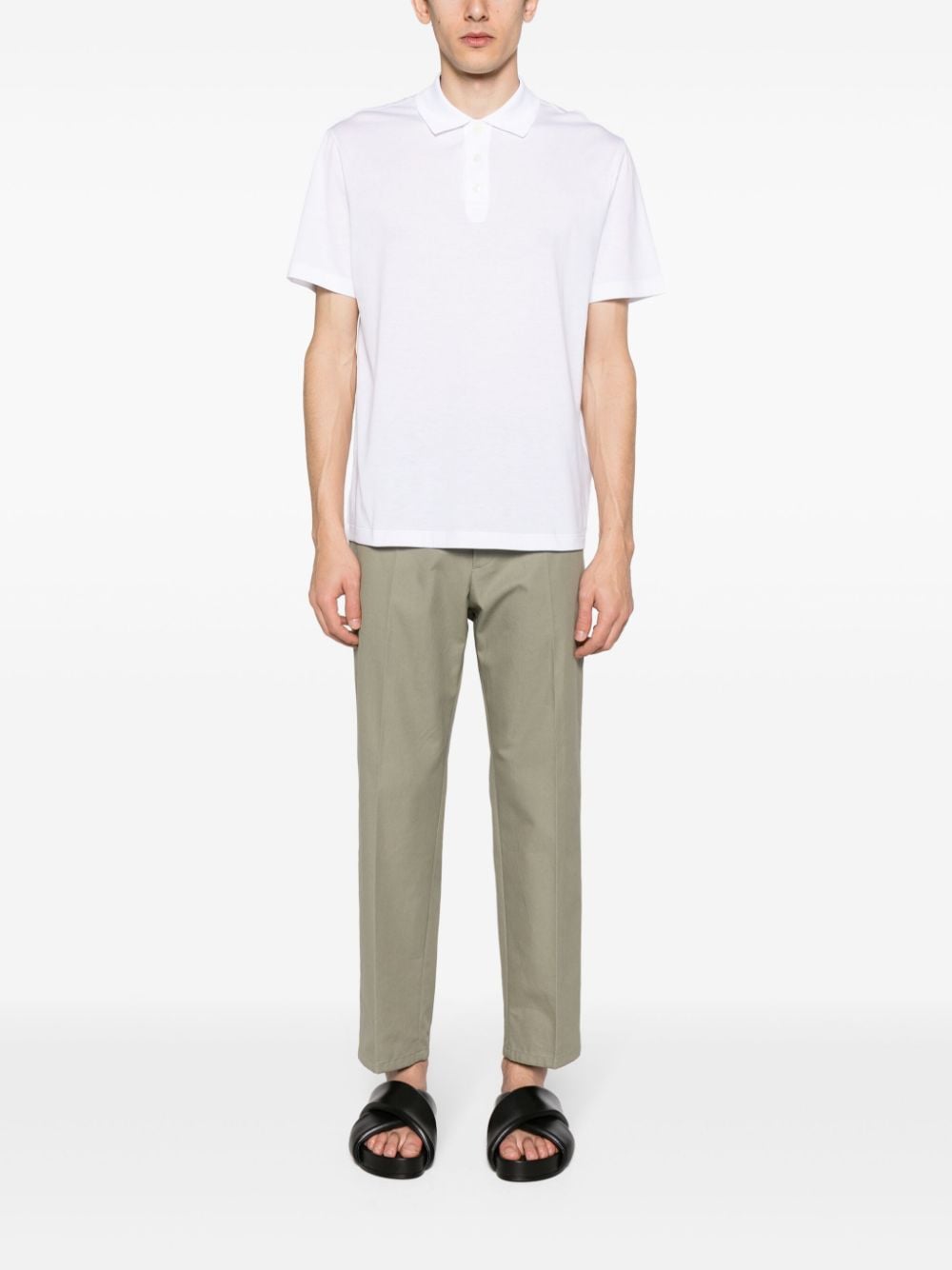 Shop Brioni Short-sleeve Cotton Polo Shirt In White