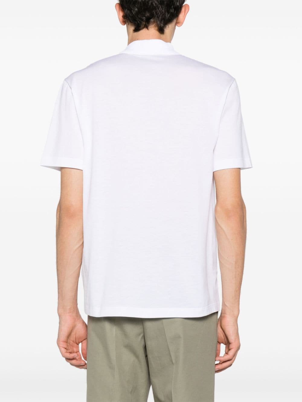 Shop Brioni Short-sleeve Cotton Polo Shirt In White