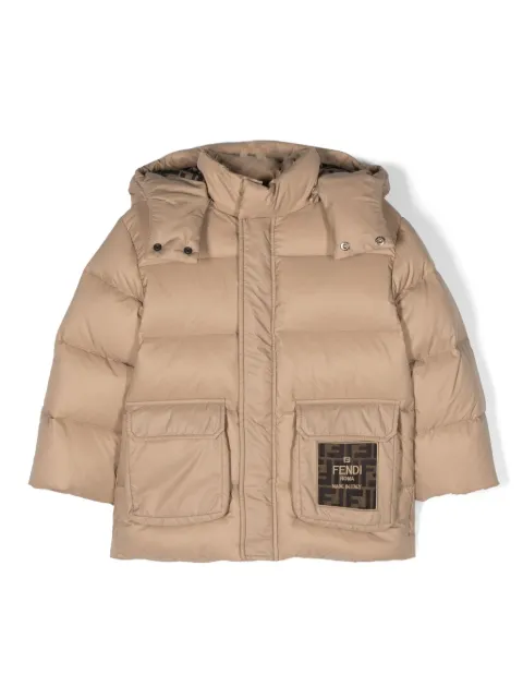 Fendi Kids manteau matelassé à logo appliquée