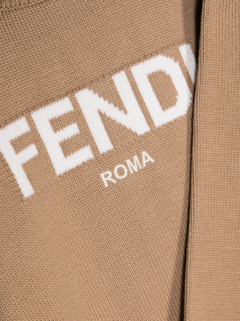 Shop Fendi Logo-intarsia Wool Jumper In Neutrals