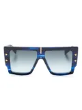 Balmain Eyewear B-Grand logo-plaque sunglasses - Blue