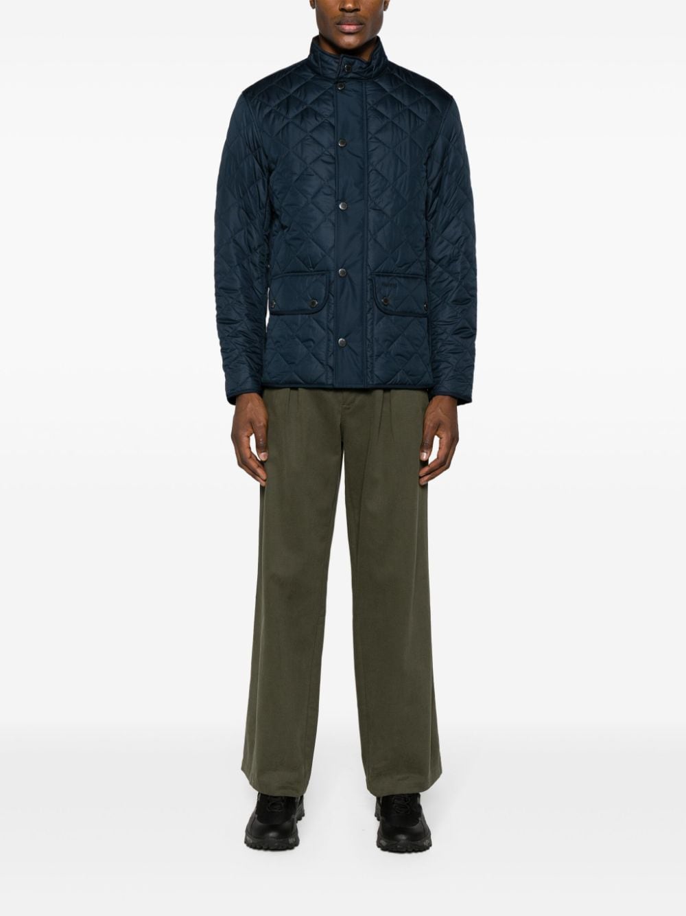 Barbour button-up quilted jacket - Blauw