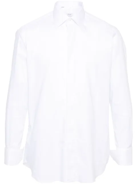 Brioni pointed-collar twill shirt