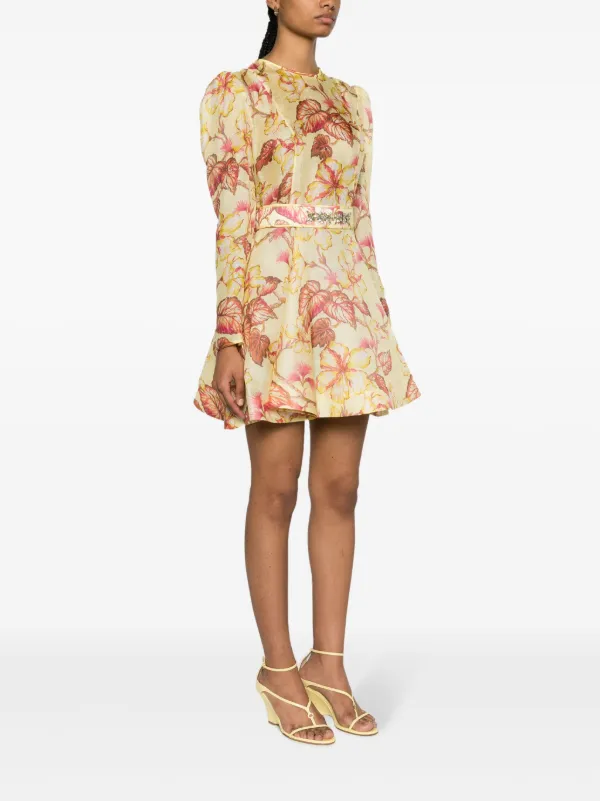 ZIMMERMANN Hibiscus floral print Minidress Blue FARFETCH CA