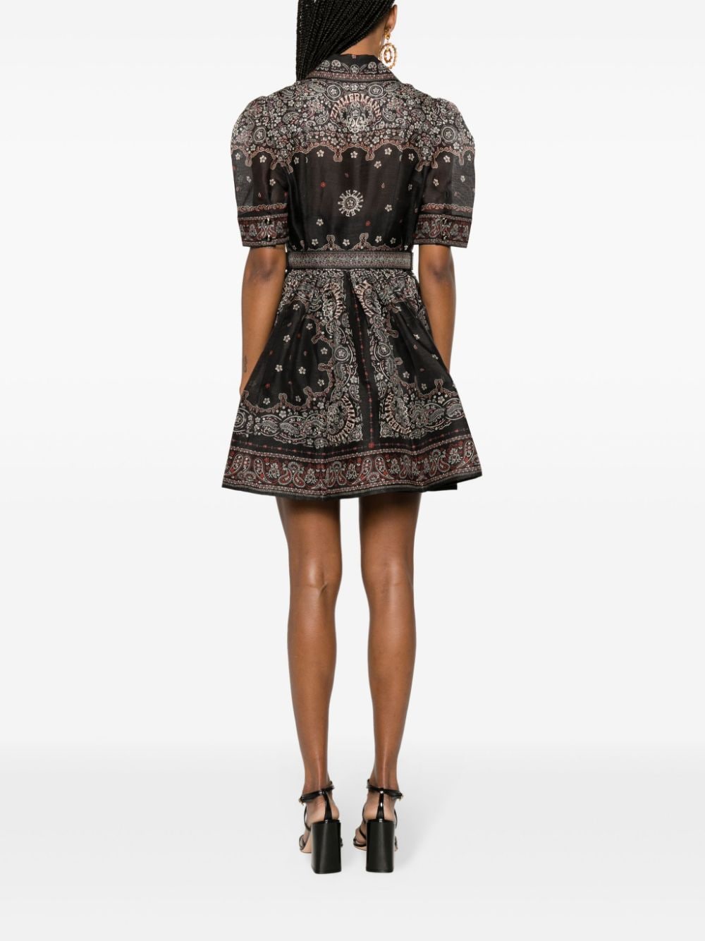 ZIMMERMANN Matchmaker mini-jurk met print Zwart