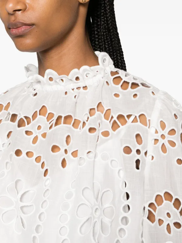 ZIMMERMANN Blusa Lexi In Pizzo Sangallo Bianco FARFETCH IT