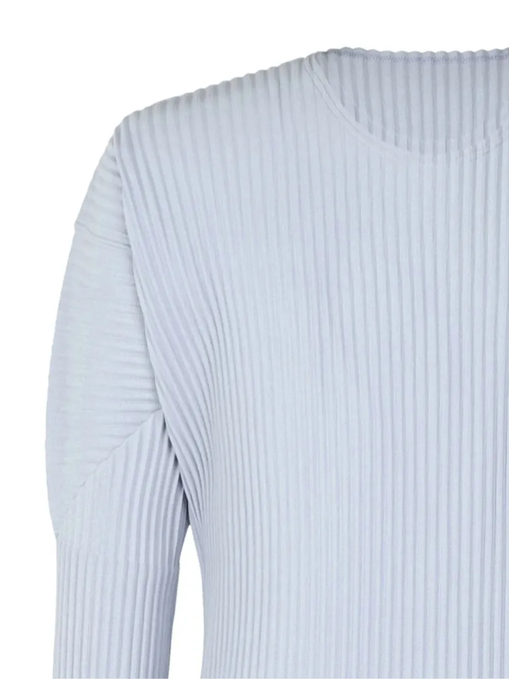 Homme Plissé Issey Miyake MC September fijngeribbeld T-shirt Blauw