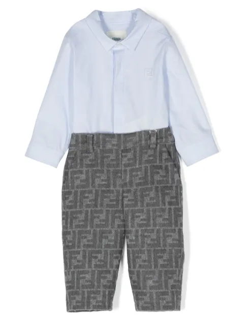 Fendi Kids jumpsuit corto con logo FF