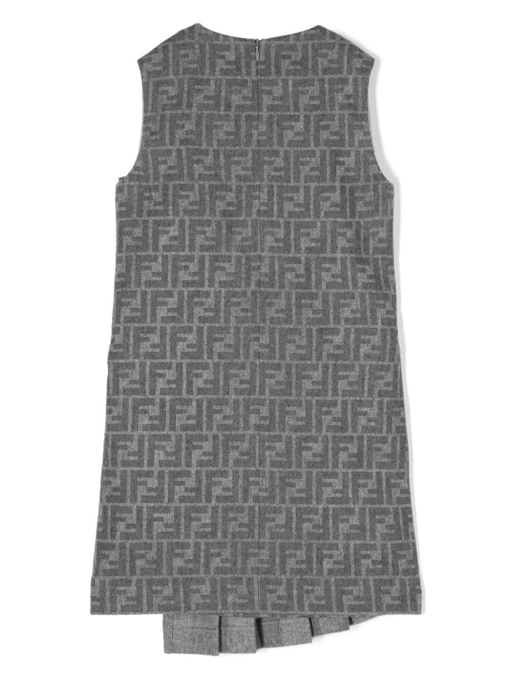 Shop Fendi Ff-monogram Layered Dress In Grey