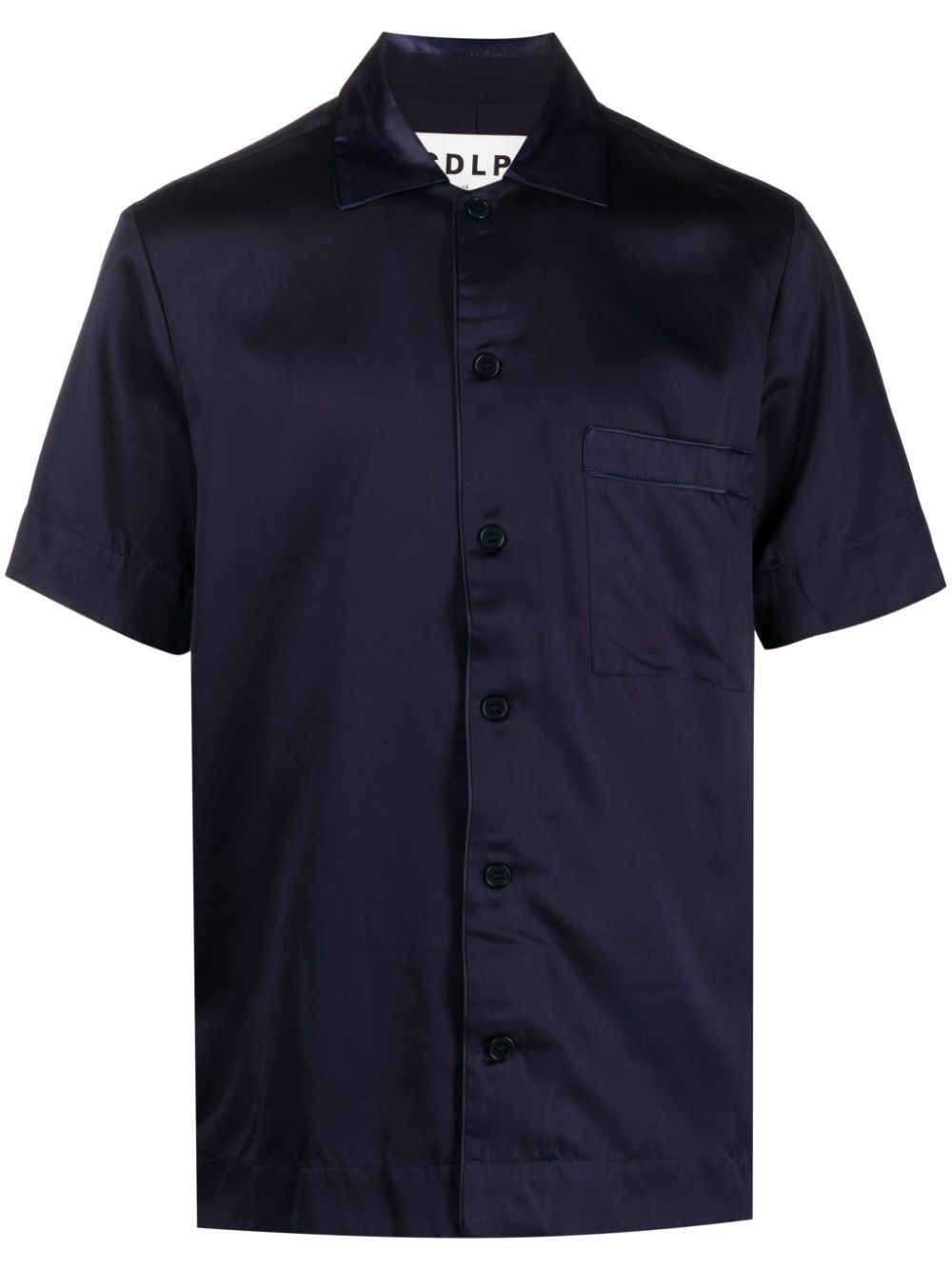 Shop Cdlp Short-sleeve Satin-finish Shirt In Blue