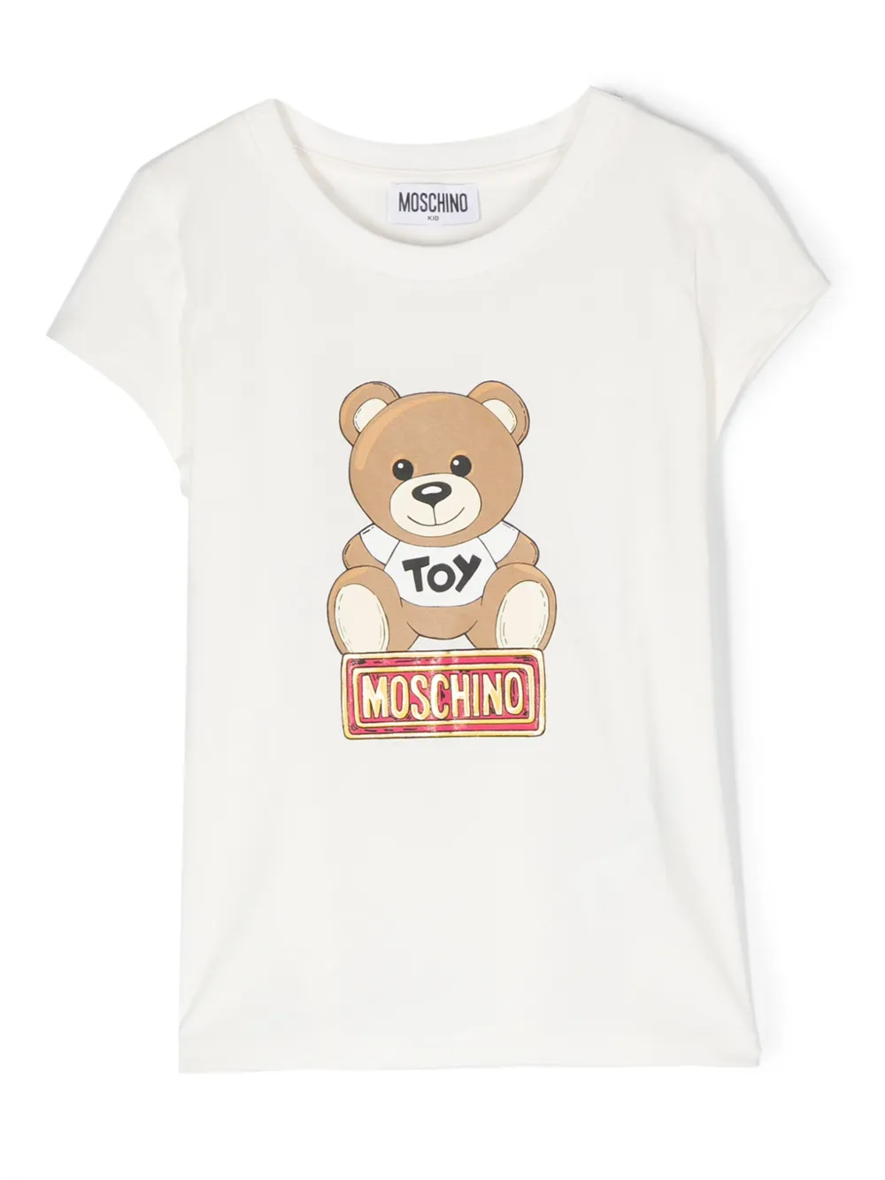 Moschino Kids T-shirt met ronde hals Wit